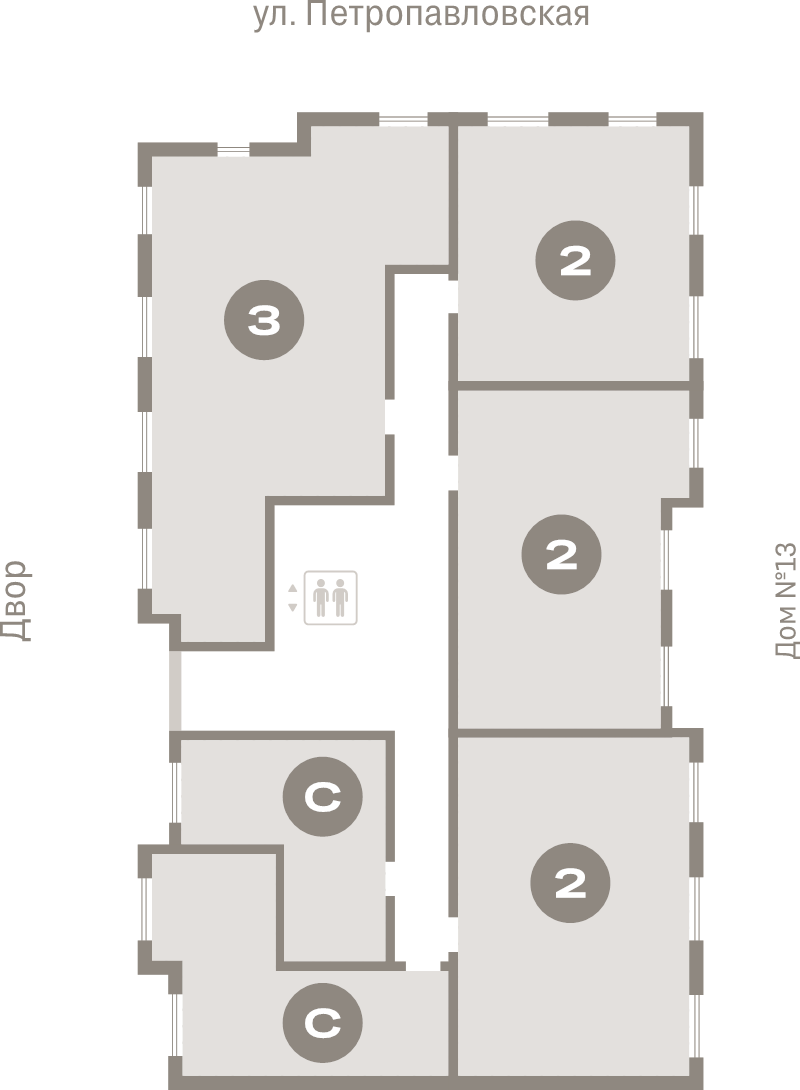 Квартира-студия, 28.2 м² в ЖК "Брусника в Новоселье" - планировка этажа
