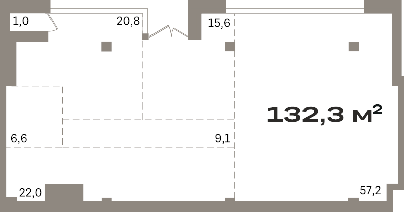 Помещение, 132.3 м² в ЖК "Северный ветер" - планировка, фото №1