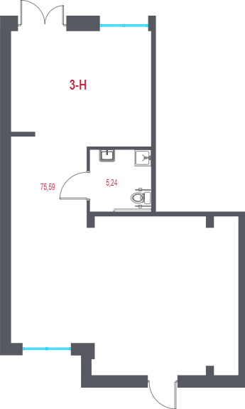 Помещение, 80.83 м² в ЖК "Город-спутник Южный" - планировка, фото №1
