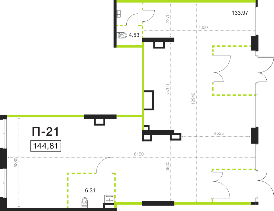 Помещение, 144.81 м² - планировка, фото №1