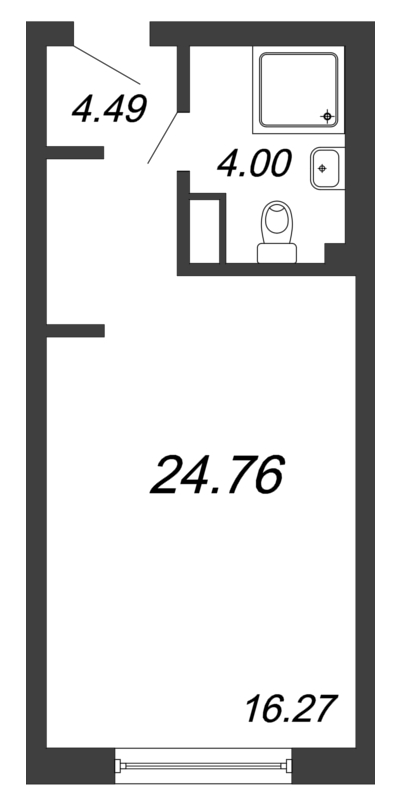 Квартира-студия, 24.76 м² в ЖК "In2it" - планировка, фото №1