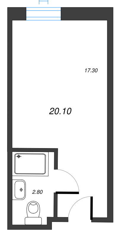 Квартира-студия, 20.17 м² - планировка, фото №1