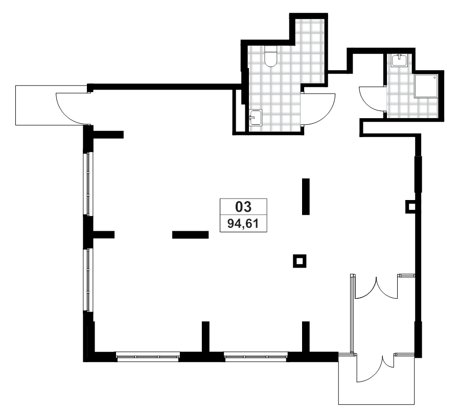 Помещение, 94.61 м² в ЖК "А101 Лаголово" - планировка, фото №1
