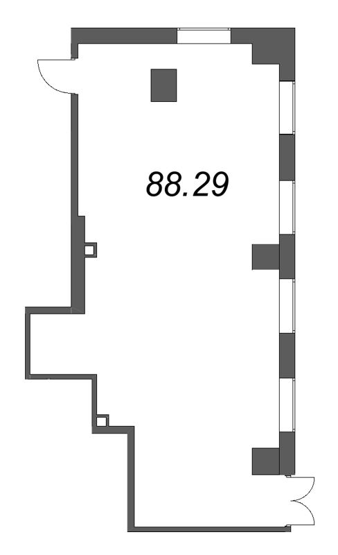 Помещение, 88.29 м² в ЖК "Saan" - планировка, фото №1