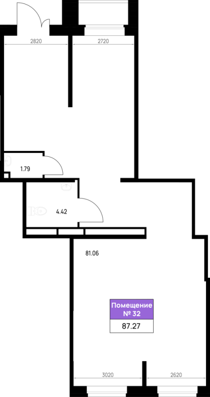 Помещение, 87.27 м² в ЖК "Имена" - планировка, фото №1