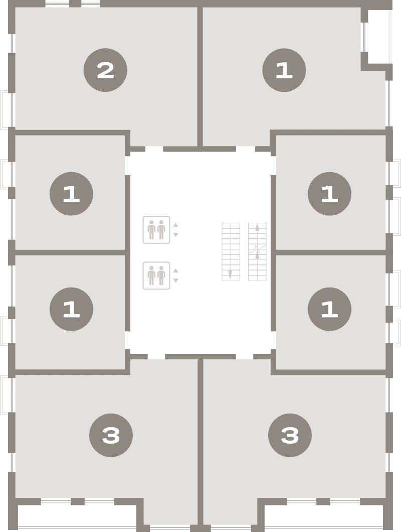 1-комнатная квартира, 40.3 м² - планировка этажа