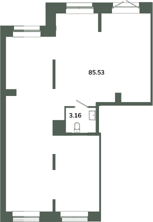 Помещение, 88.69 м² в ЖК "Загляденье" - планировка, фото №1