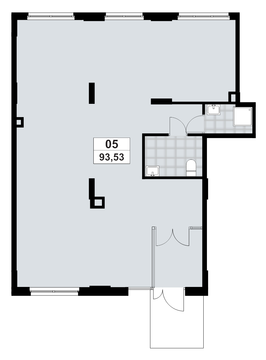 Помещение, 93.53 м² в ЖК "А101 Лаголово" - планировка, фото №1