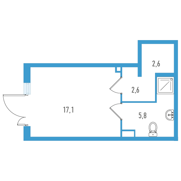 Помещение, 28.1 м² - планировка, фото №1