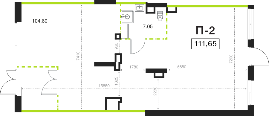 Помещение, 111.65 м² - планировка, фото №1