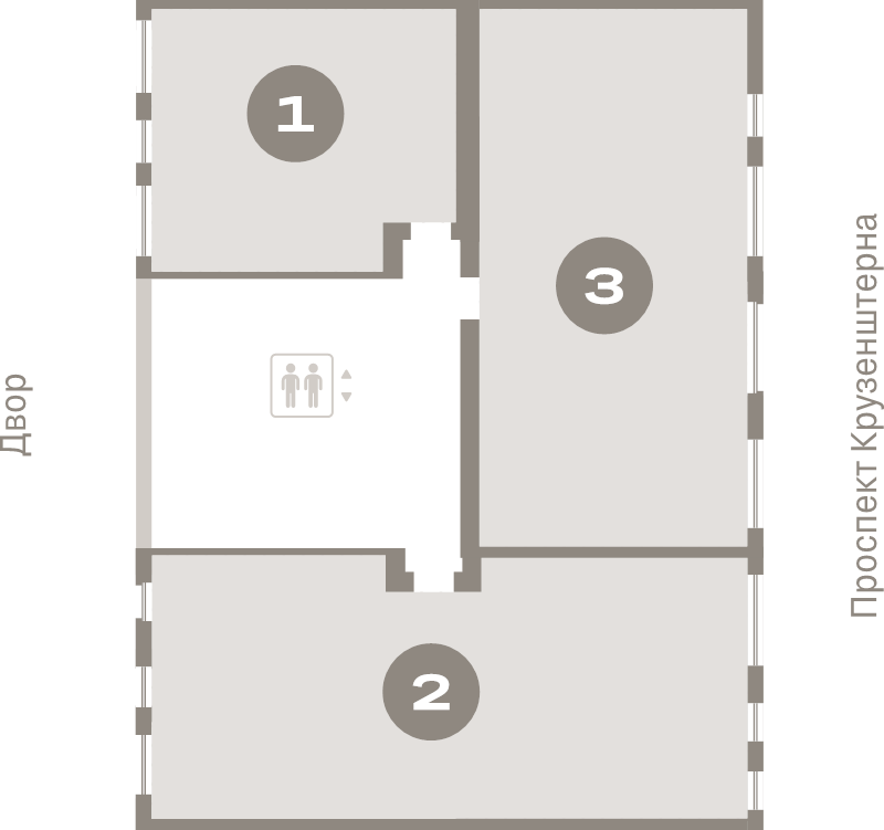 2-комнатная (Евро) квартира, 82.8 м² - планировка этажа