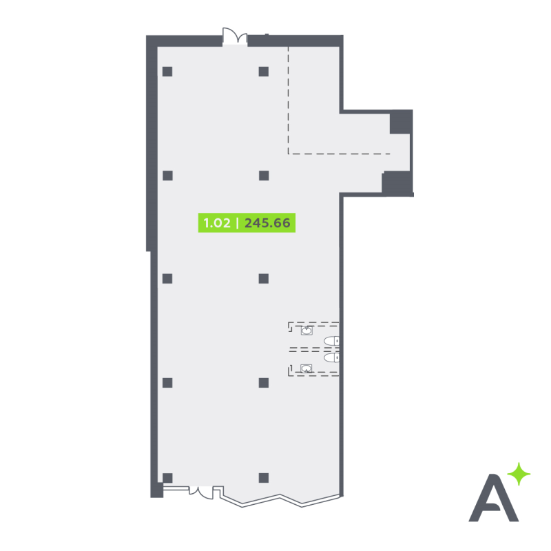 Помещение, 245.66 м² в ЖК "БЦ Локус от Аквилон" - планировка, фото №1