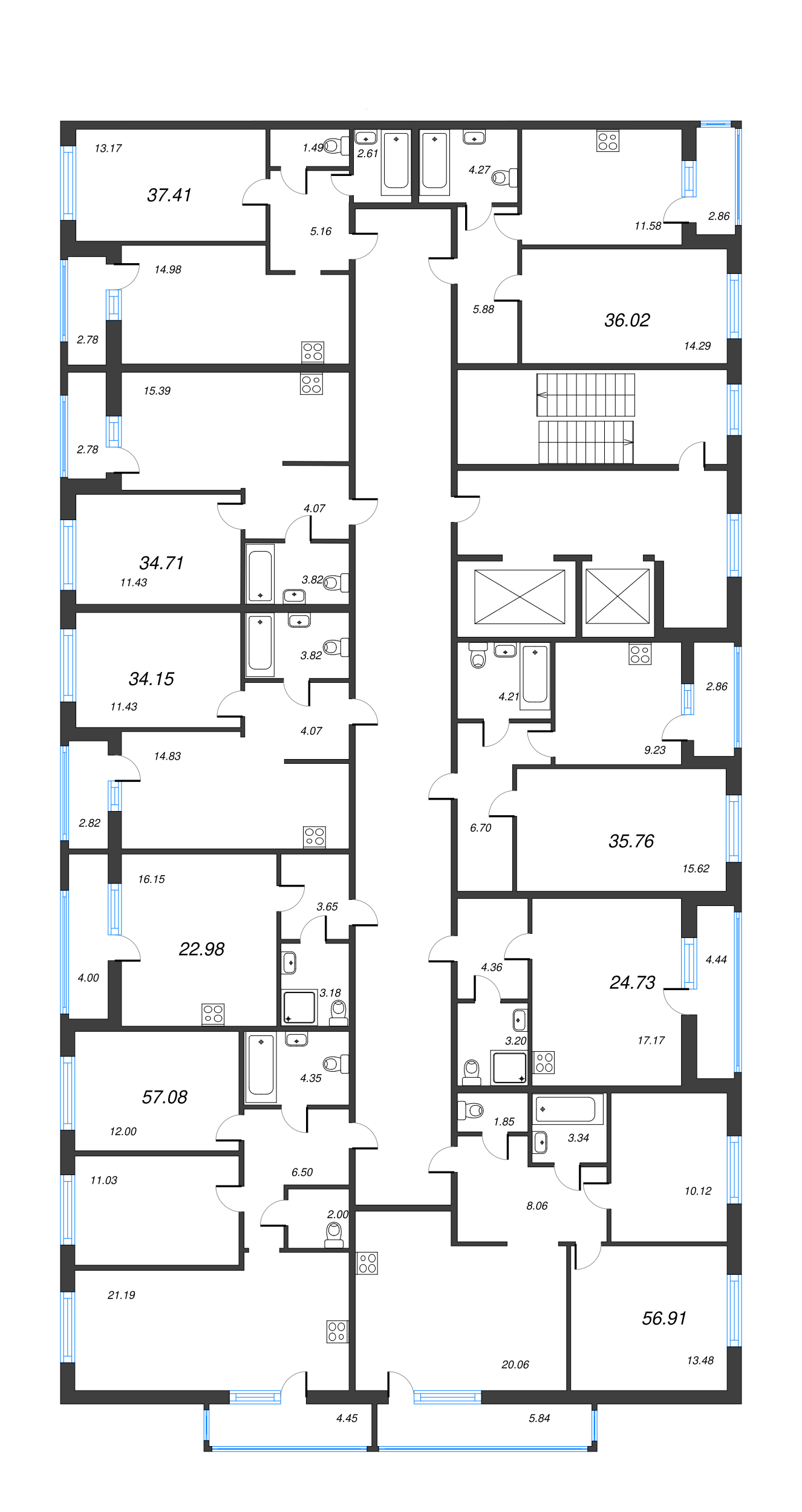 Квартира-студия, 19.86 м² - планировка этажа