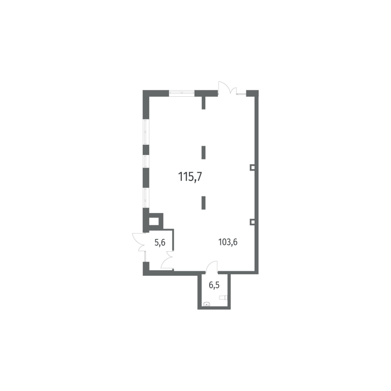 Помещение, 115.7 м² в ЖК "Наука" - планировка, фото №1