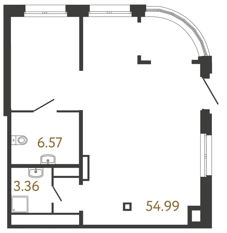 Помещение, 64.92 м² в ЖК "Ultra City 3.0" - планировка, фото №1