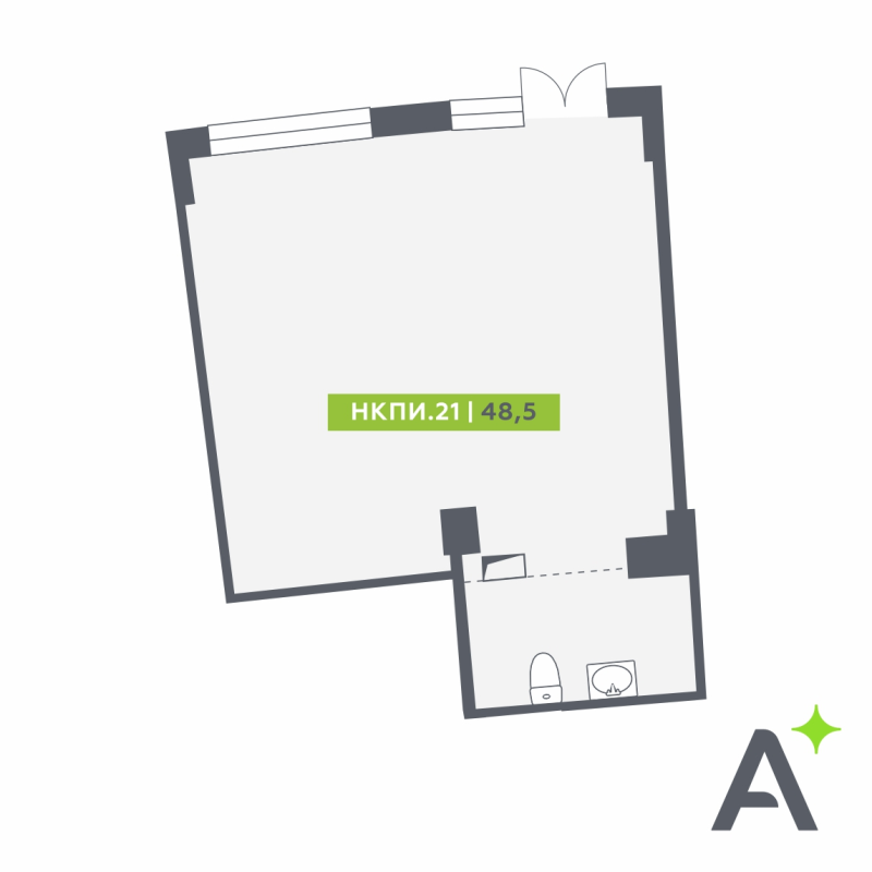Помещение, 48.5 м² в ЖК "Аквилон Riva" - планировка, фото №1