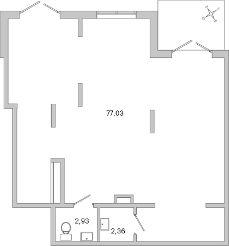 Помещение, 82.32 м² в ЖК "ЮгТаун" - планировка, фото №1