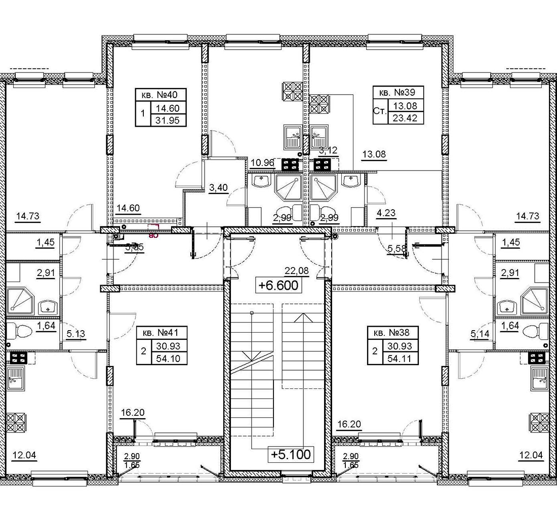 Квартира-студия, 23.5 м² - планировка этажа