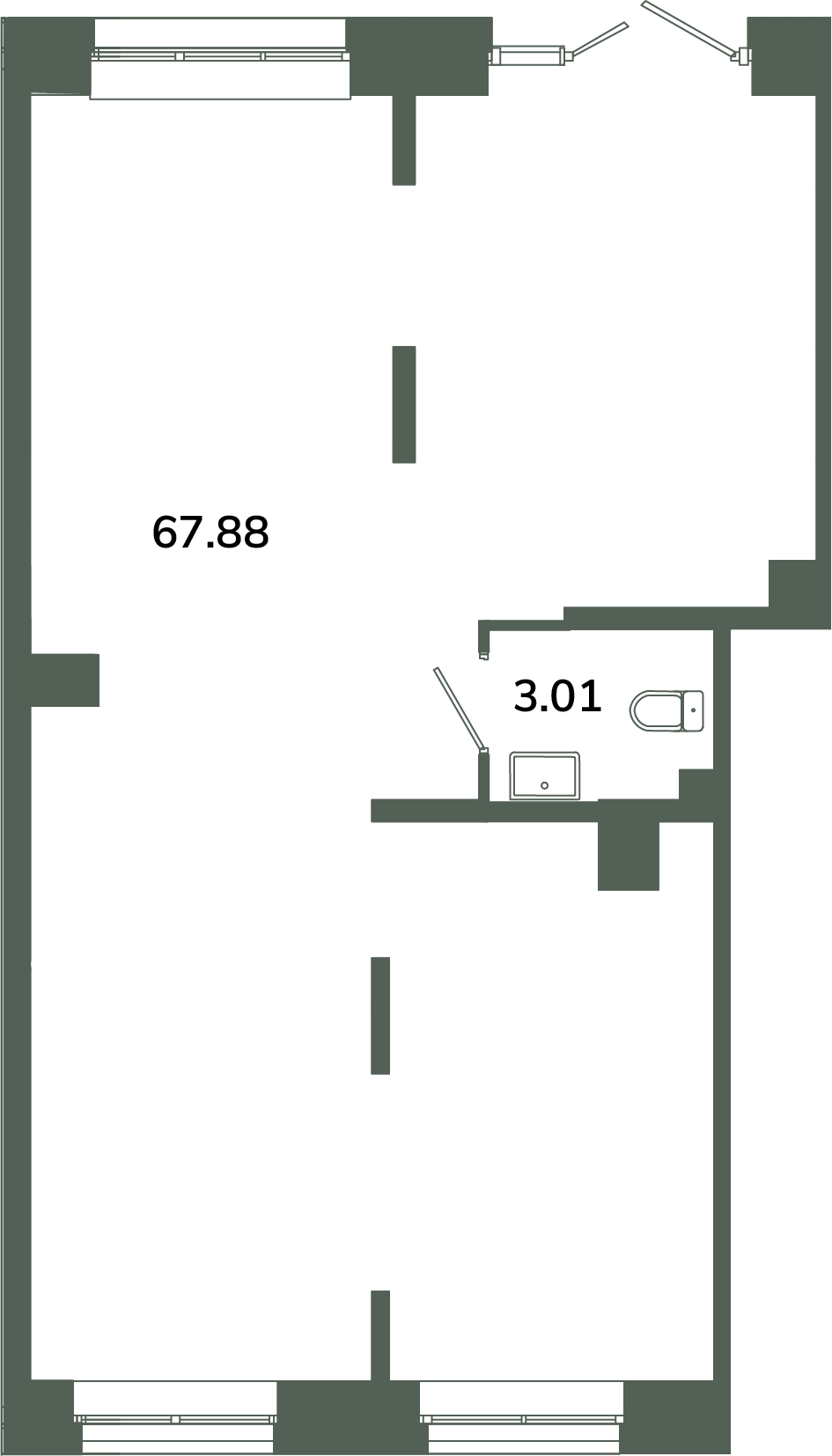 Помещение, 70.89 м² - планировка, фото №1