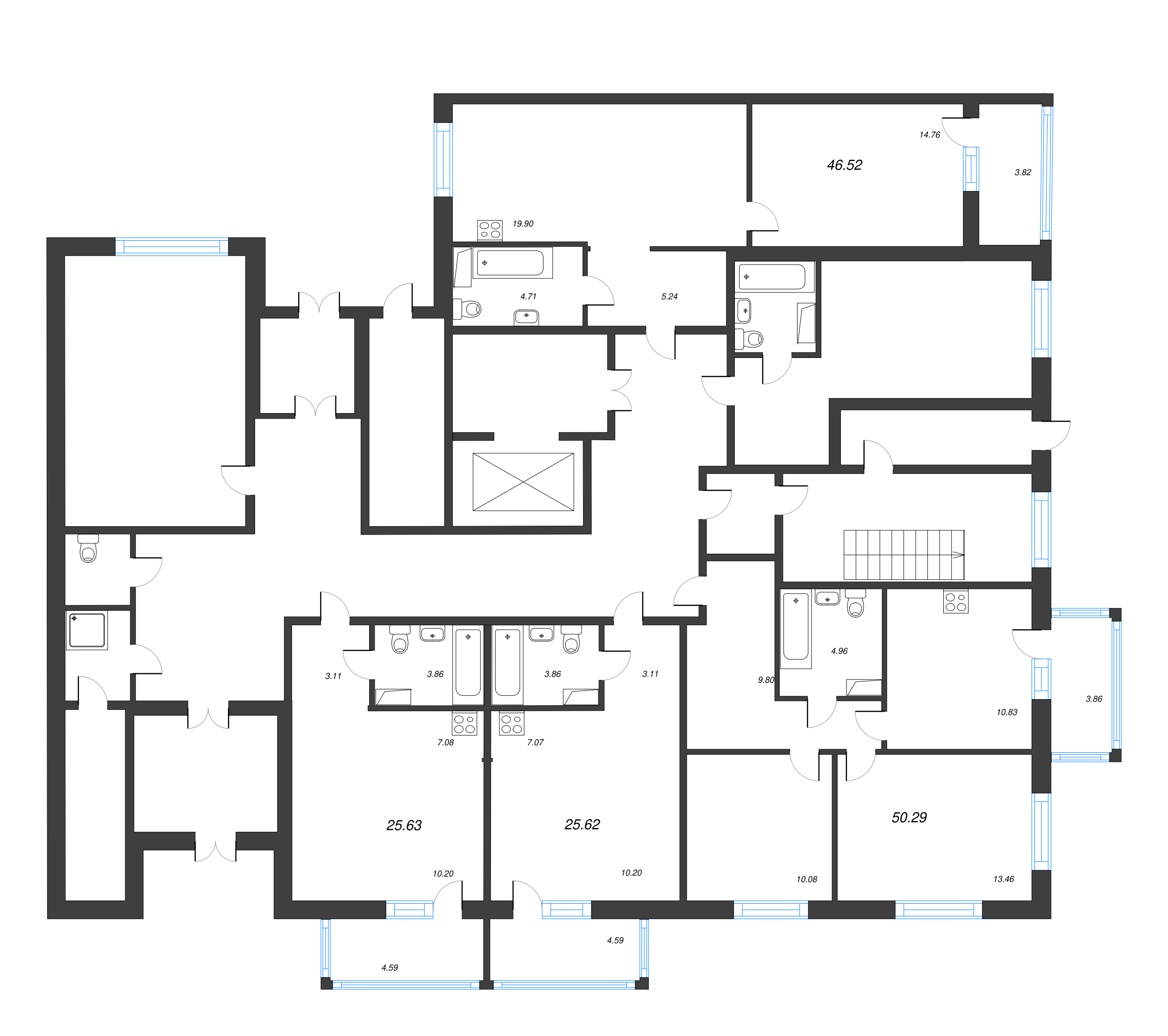 Квартира-студия, 28.84 м² - планировка этажа