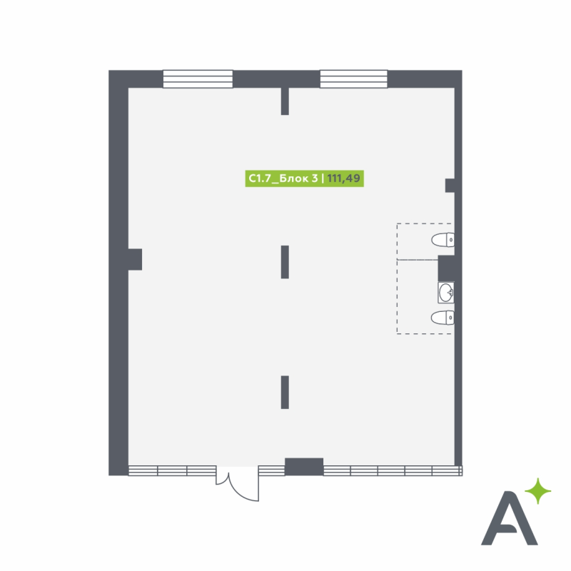 Помещение, 111.49 м² в ЖК "Аквилон Verba" - планировка, фото №1
