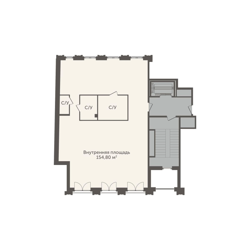 Квартира-студия, 154.8 м² в ЖК "Аструм" - планировка, фото №1