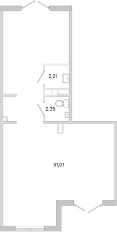 Помещение, 65.57 м² в ЖК "ЮгТаун" - планировка, фото №1