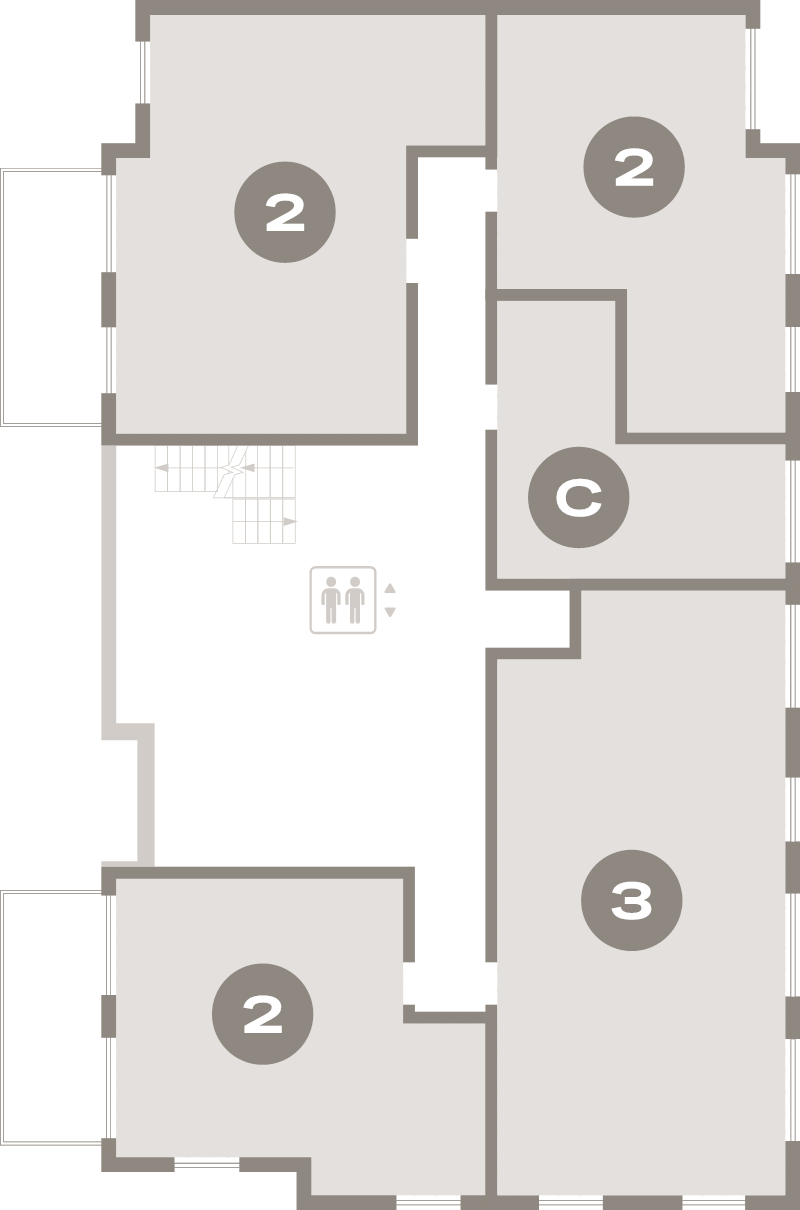 Квартира-студия, 30.8 м² в ЖК "Брусника в Новоселье" - планировка этажа