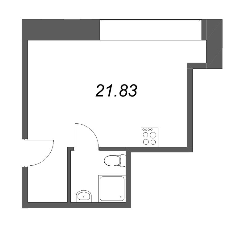 Квартира-студия, 21.83 м² в ЖК "Димитрова, 4" - планировка, фото №1