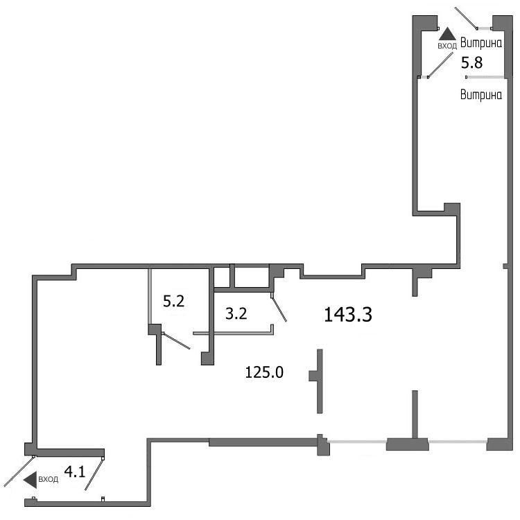 Помещение, 142.6 м² в ЖК "Domino" - планировка, фото №1