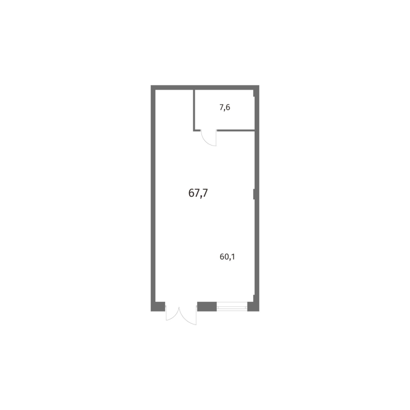 Помещение, 67.71 м² в ЖК "NewПитер 2.0" - планировка, фото №1