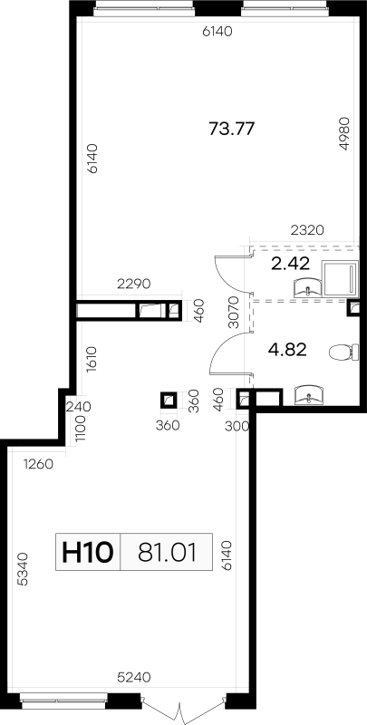 Помещение, 81.01 м² в ЖК "GloraX Новоселье" - планировка, фото №1