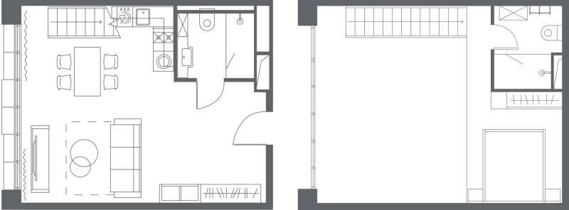 2-комнатная (Евро) квартира, 55.52 м² в ЖК "YE’S Primorsky" - планировка, фото №1