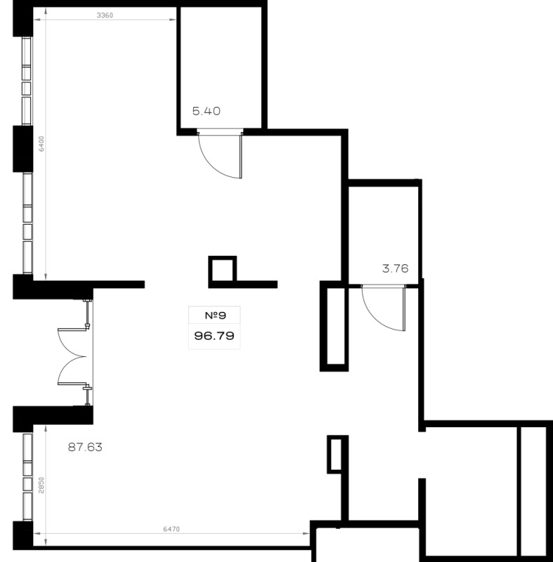 Помещение, 96.79 м² в ЖК "Борский" - планировка, фото №1