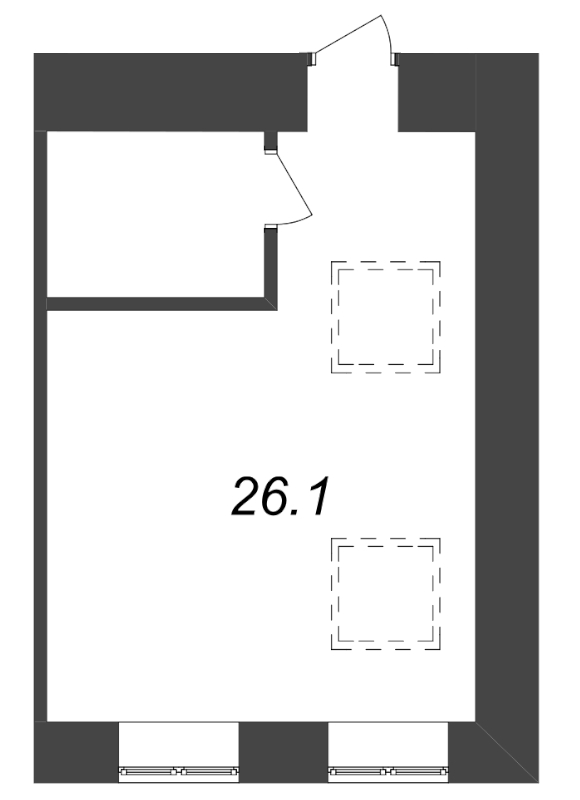 Квартира-студия, 26.8 м² в ЖК "Полтавская, д.10" - планировка, фото №1