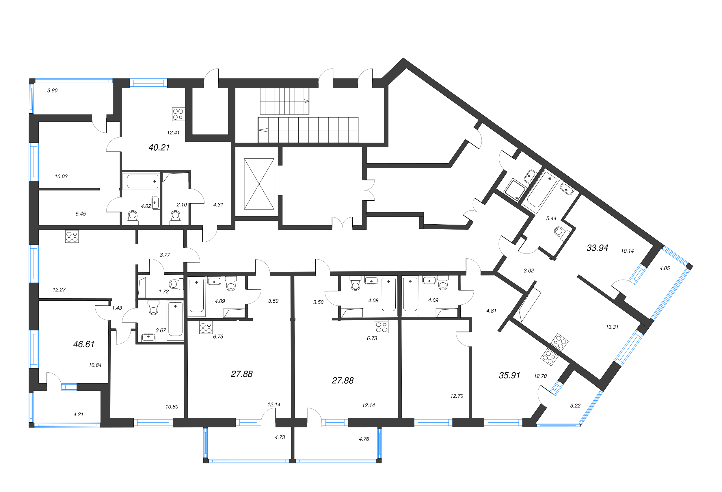 Квартира-студия, 31.19 м² - планировка этажа