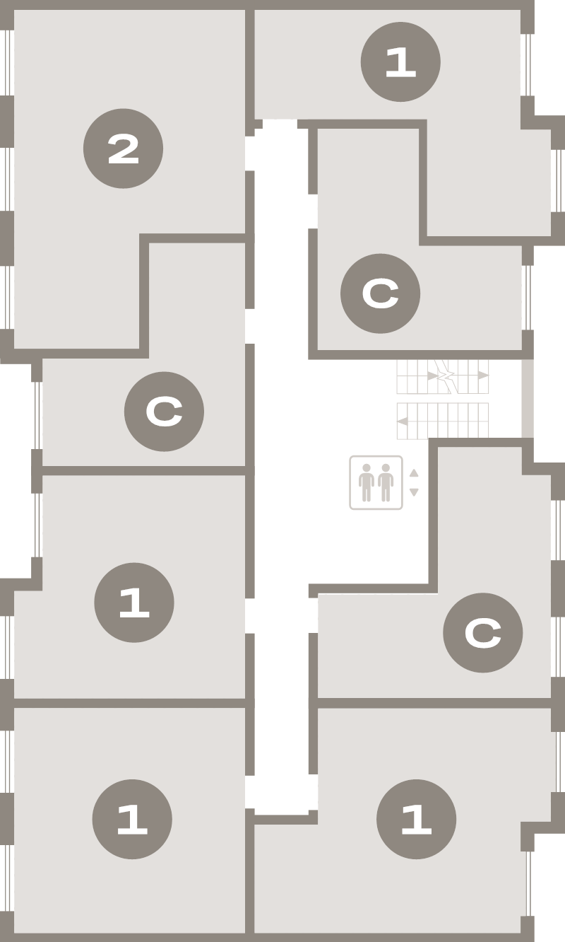 Квартира-студия, 27.9 м² в ЖК "Брусника в Новоселье" - планировка этажа