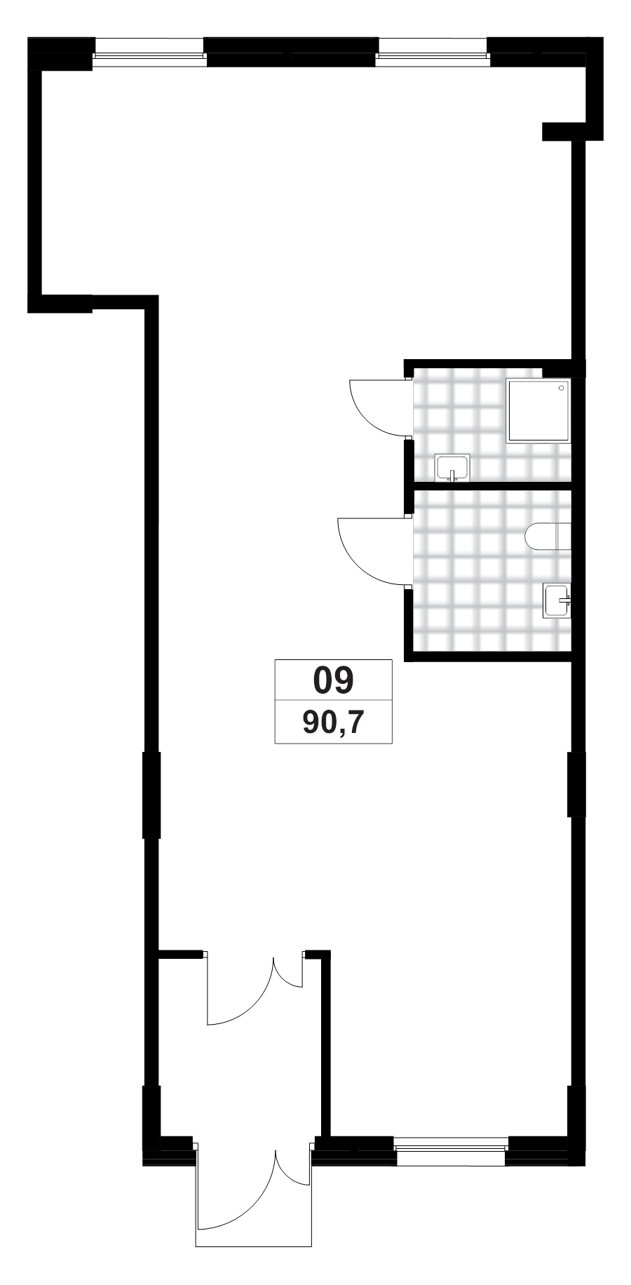 Помещение, 90.7 м² в ЖК "А101 Всеволожск" - планировка, фото №1