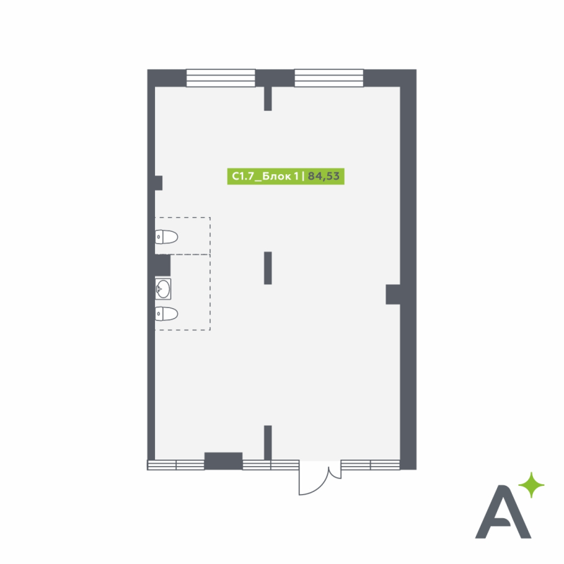 Помещение, 84.53 м² в ЖК "Аквилон Verba" - планировка, фото №1
