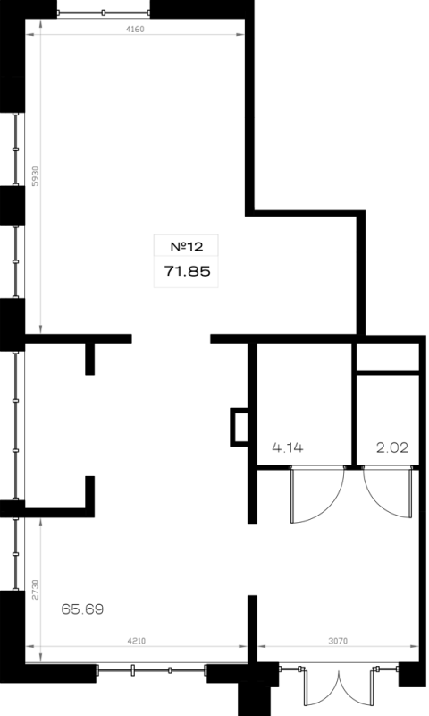 Помещение, 71.85 м² в ЖК "Борский" - планировка, фото №1