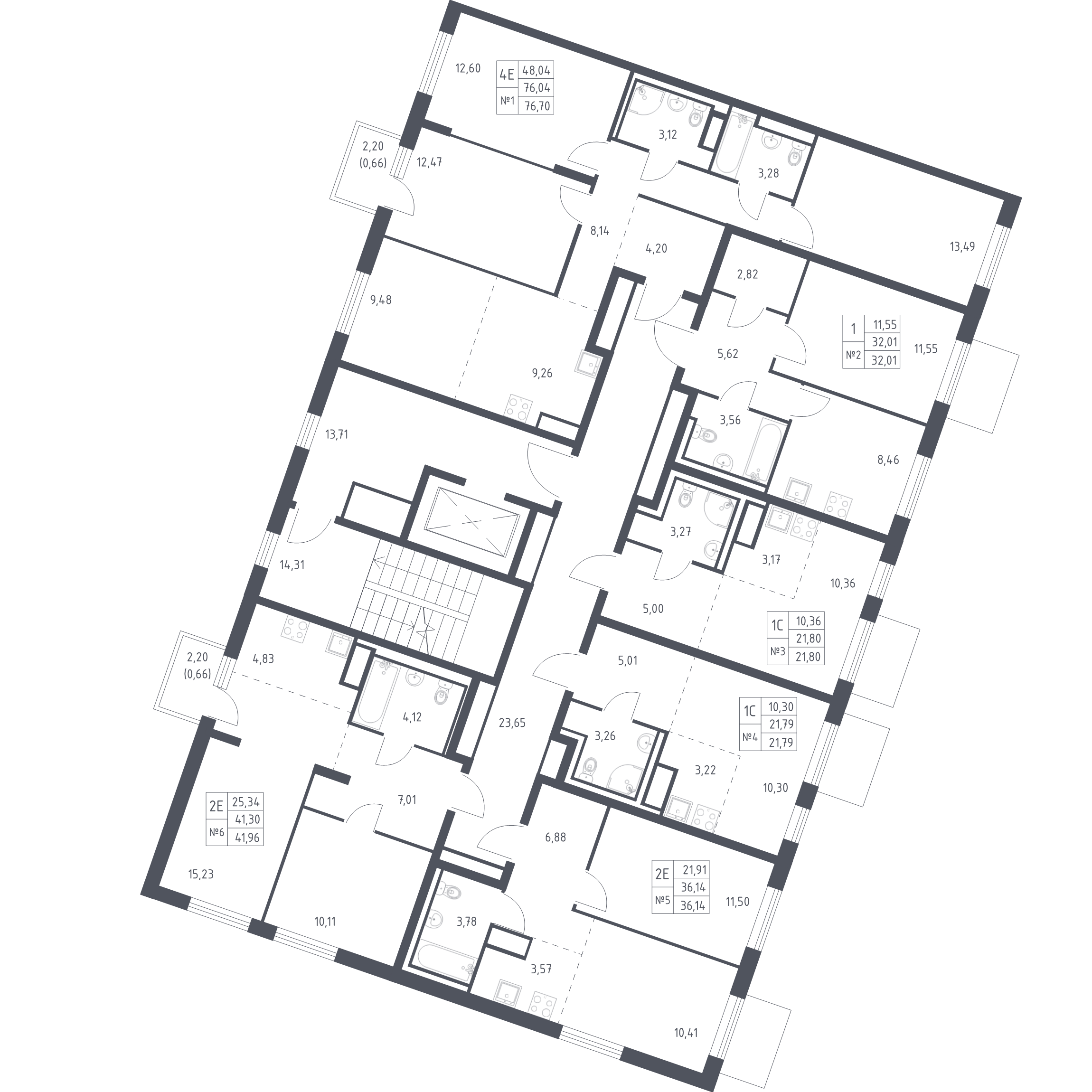 Квартира-студия, 21.79 м² - планировка этажа