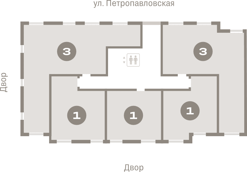 4-комнатная (Евро) квартира, 91.5 м² в ЖК "Брусника в Новоселье" - планировка этажа