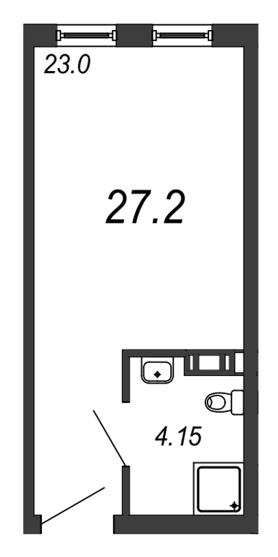 Квартира-студия, 26.2 м² в ЖК "Avenue-Apart на Малом" - планировка, фото №1