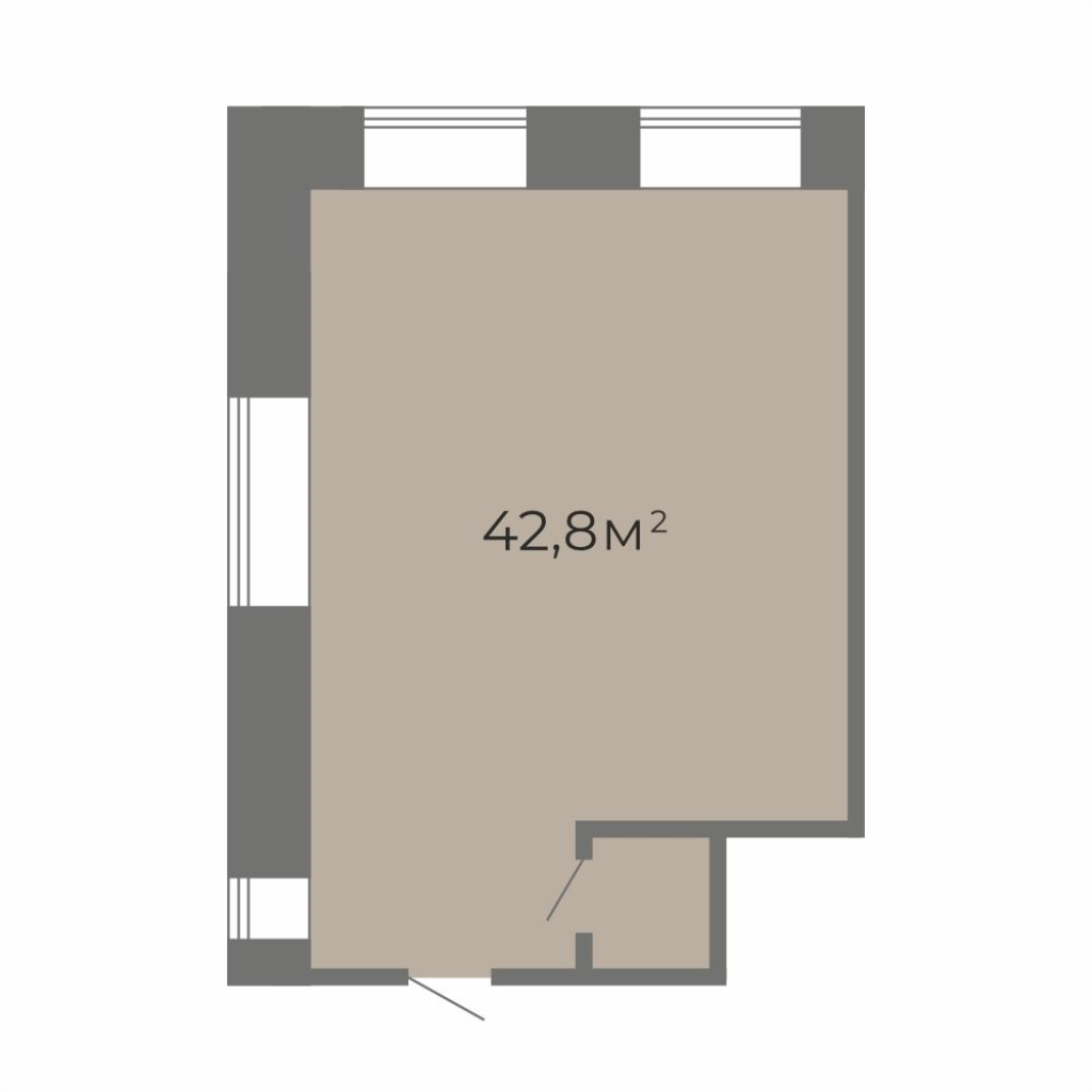 Помещение, 42.85 м² в ЖК "Пространство by Avenue-Apart" - планировка, фото №1