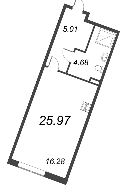 Квартира-студия, 25.97 м² в ЖК "VEREN NORT сертолово" - планировка, фото №1
