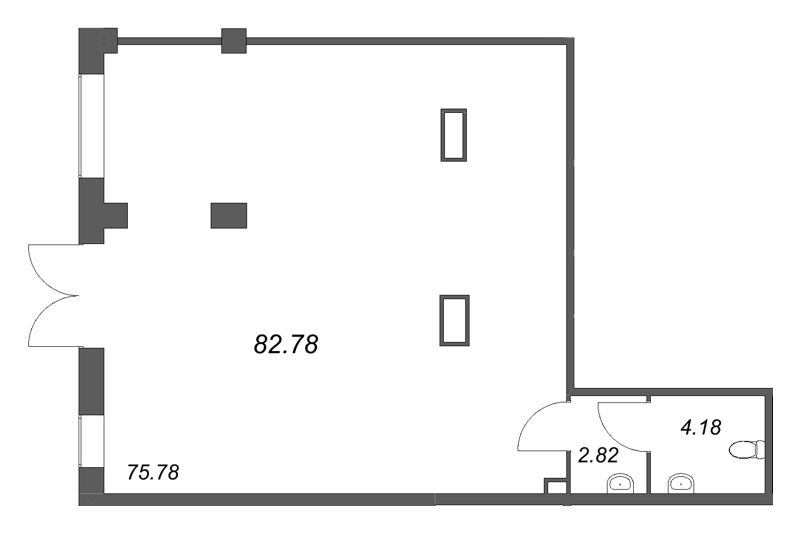 Помещение, 82.78 м² в ЖК "Дом на Курской" - планировка, фото №1