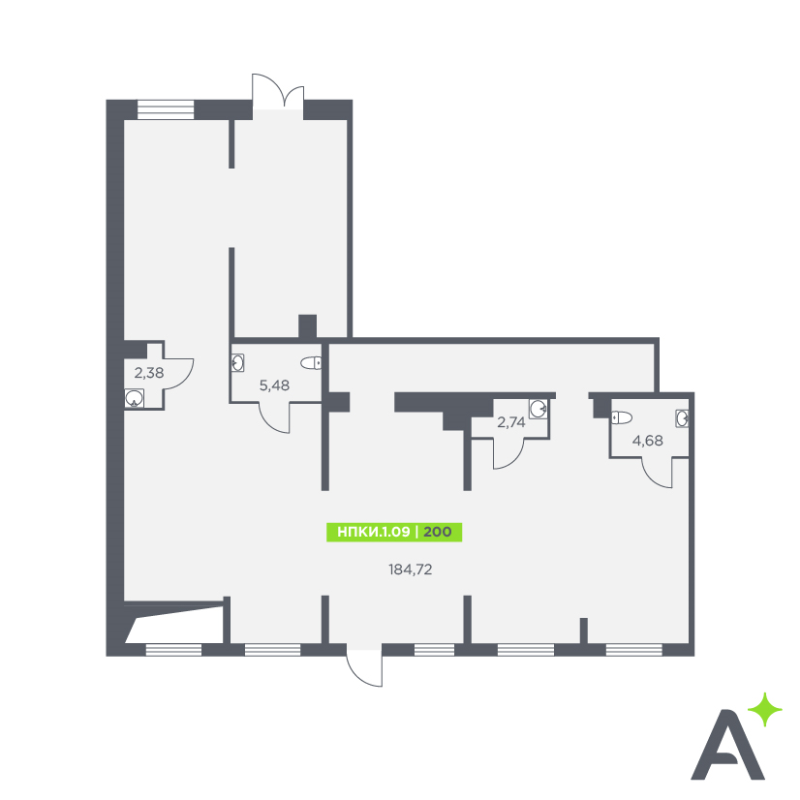 Помещение, 200 м² - планировка, фото №1