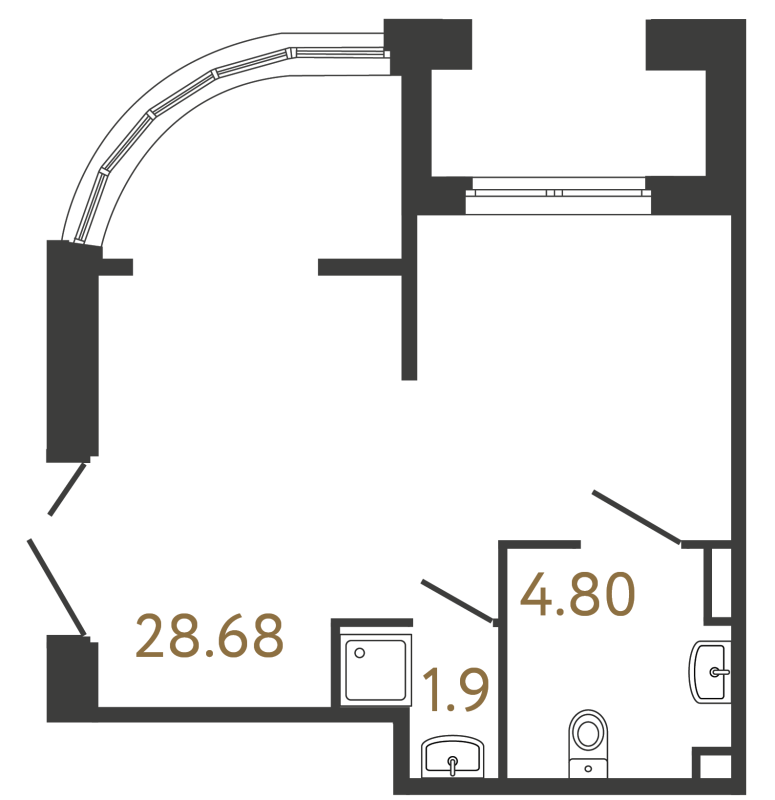 Помещение, 35.38 м² в ЖК "Ultra City 3.0" - планировка, фото №1