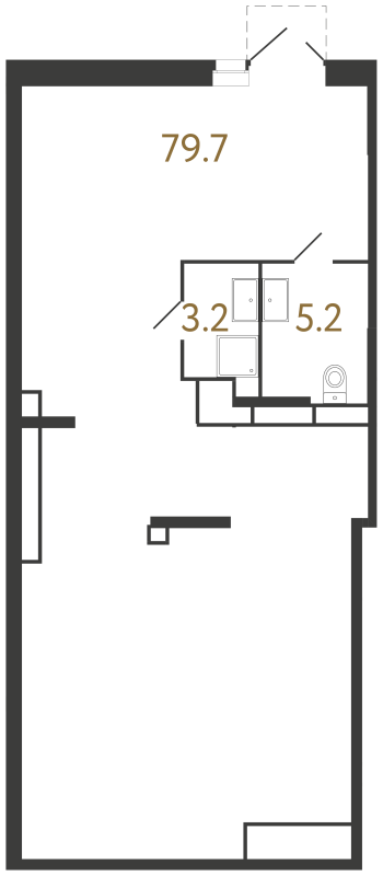 Помещение, 88.1 м² в ЖК "Куинджи" - планировка, фото №1