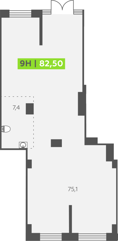 Помещение, 82.5 м² - планировка, фото №1